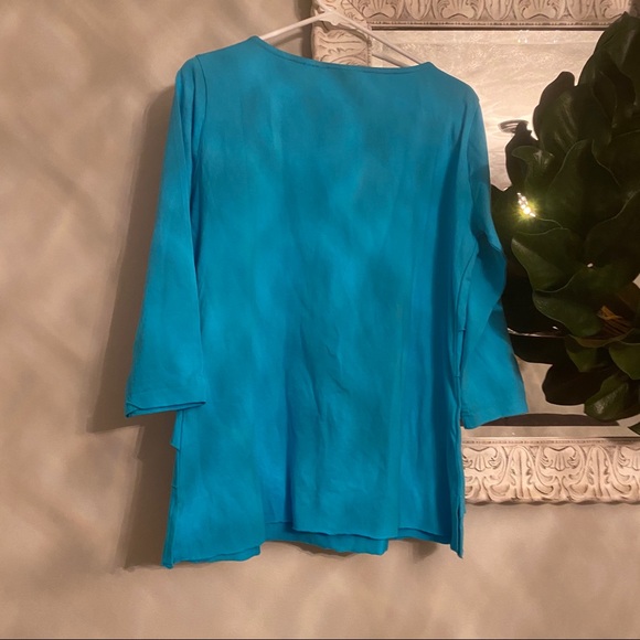 NWT Turquoise Ruffle Top - Picture 4 of 4